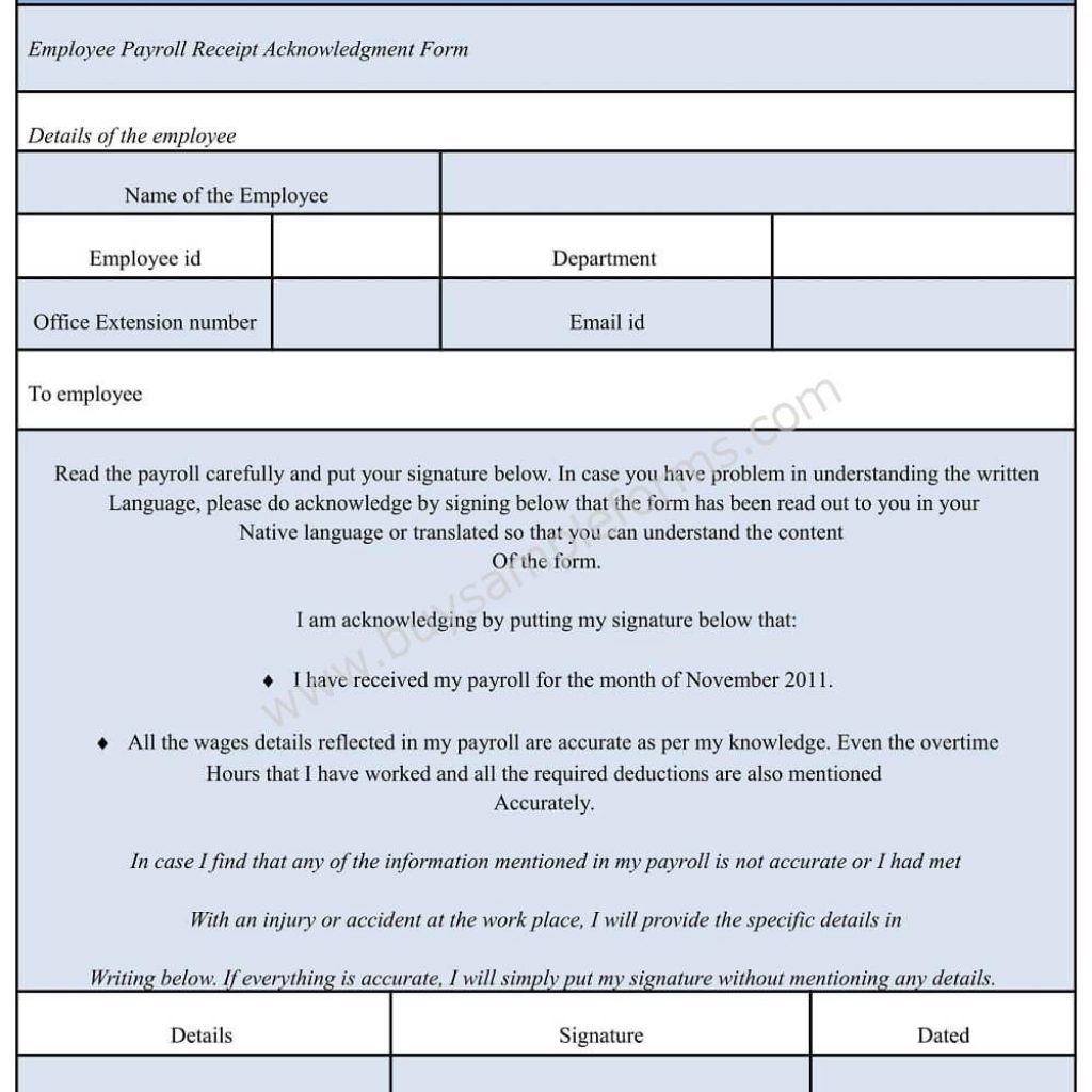 Download Payroll Receipt Format In Word Doc Sample Forms