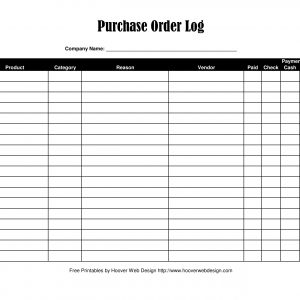 Download Purchase Order Log Template Excel Pdf Rtf Word