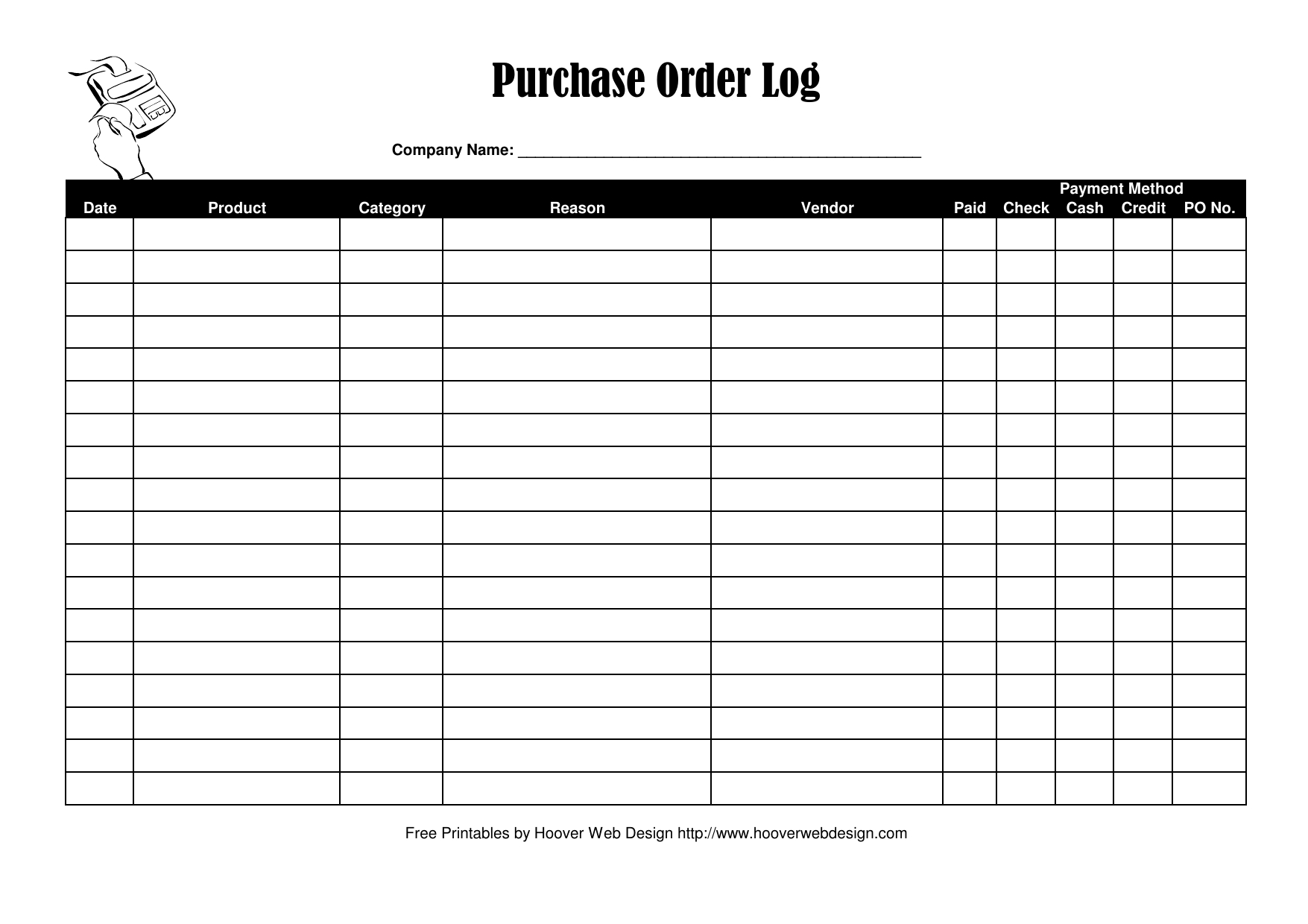 Download Purchase Order Log Template Excel Pdf Rtf Word