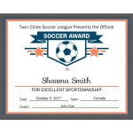 Editable Pdf Sports Team Soccer Certificate Award Template In 3