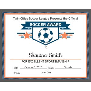 Editable Pdf Sports Team Soccer Certificate Award Template In 3