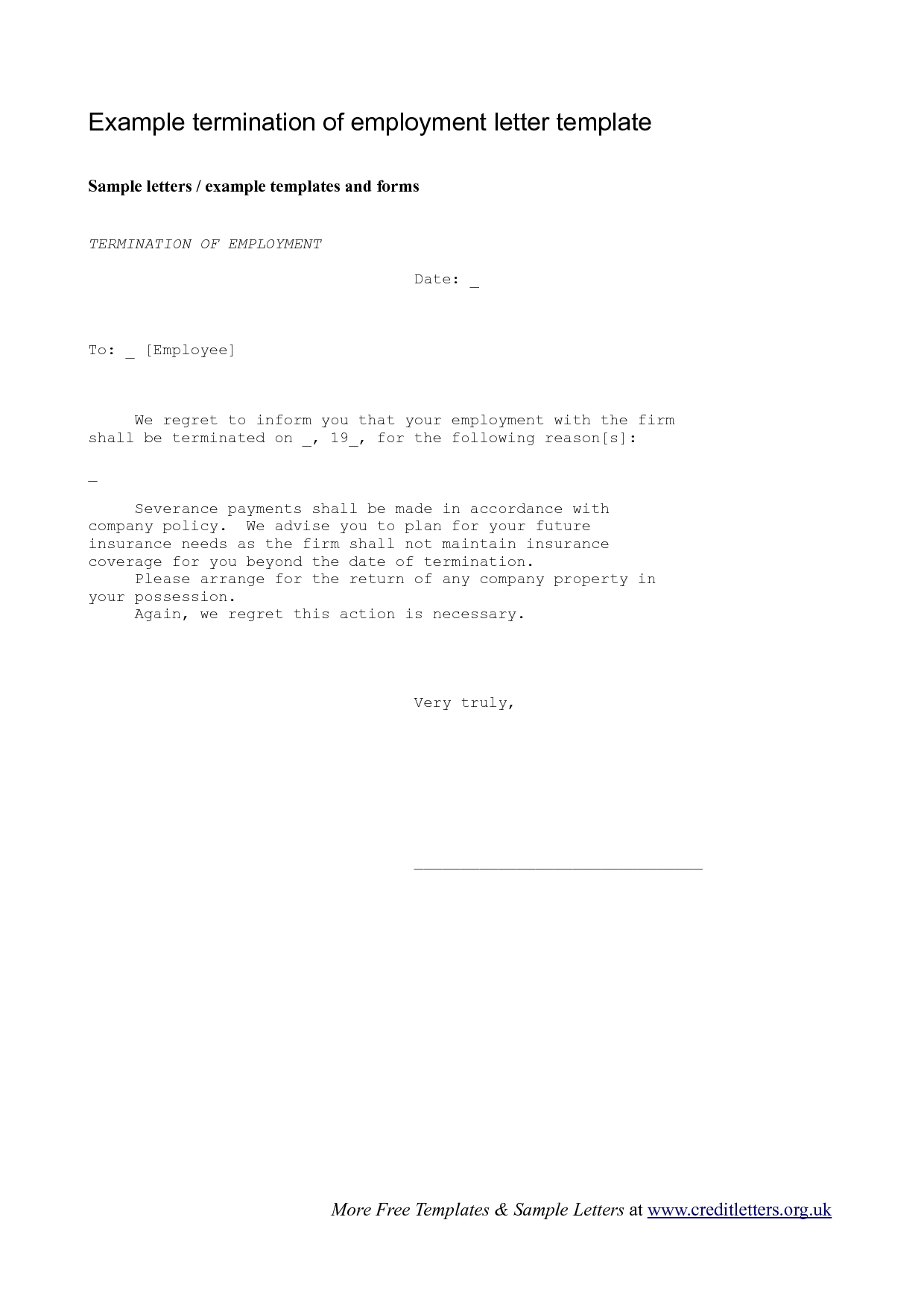 Employee Termination Letter The Employee Termination Letter Is A 