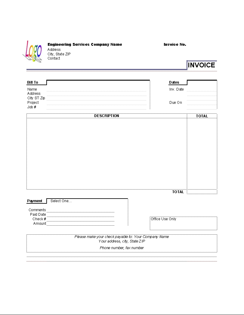 Engineering Services Invoice Template | Qualads