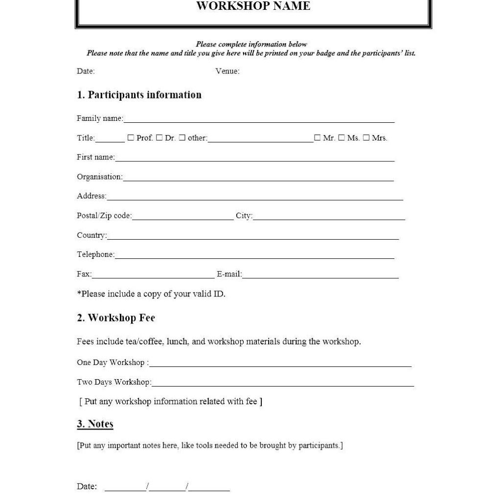 Event Registration Form Template Microsoft Word Besttemplate123