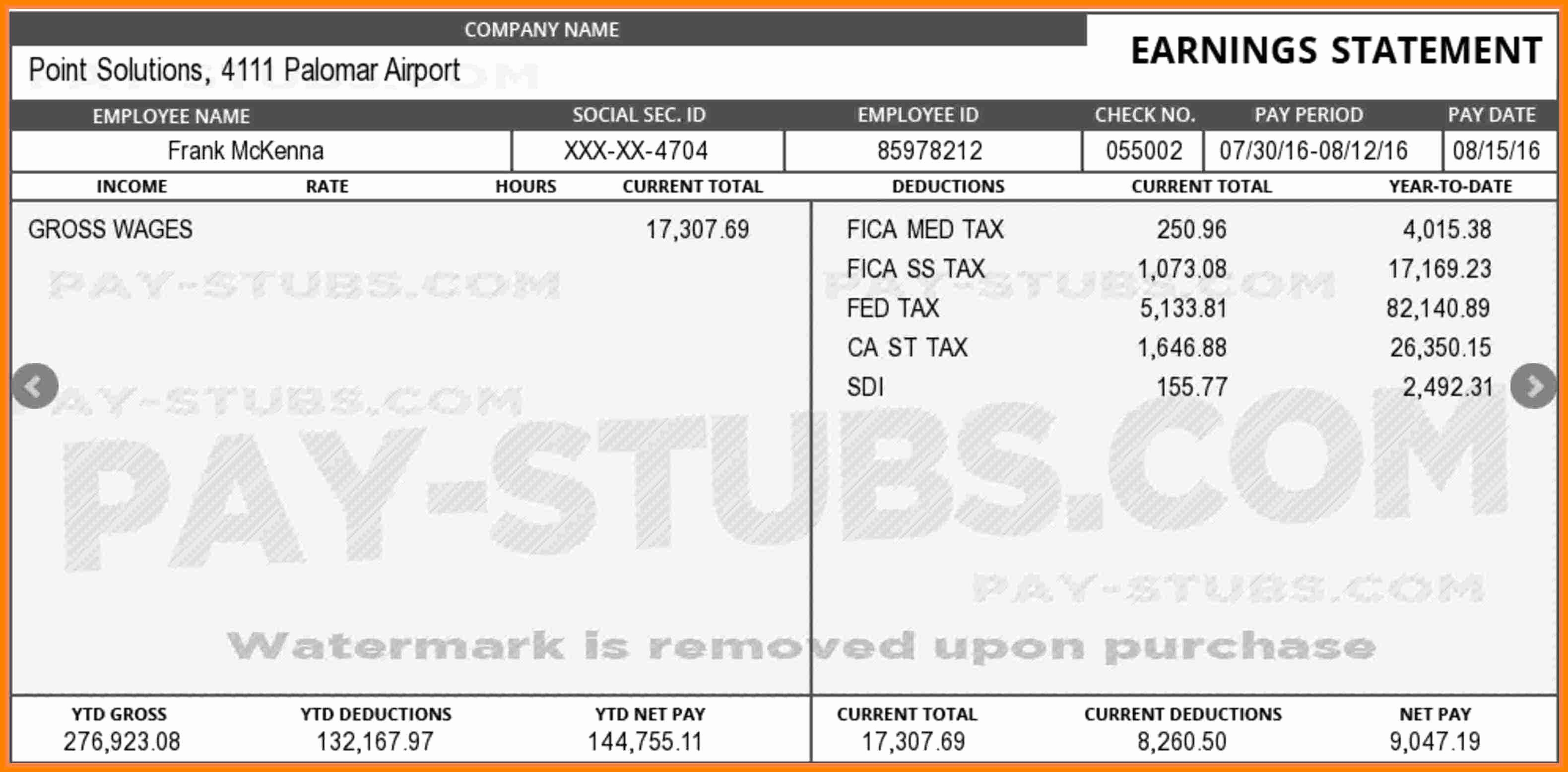 Fake Pay Stub Template Collections Of Adp Paycheck Webarchiveorg 