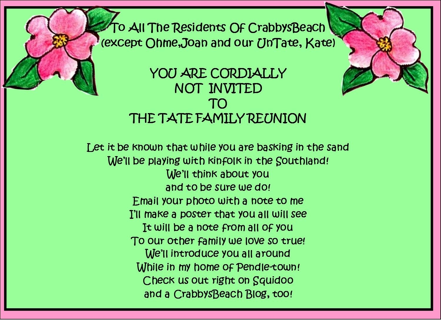 Family Reunion Favors Family Reunion Party Invitations Party 