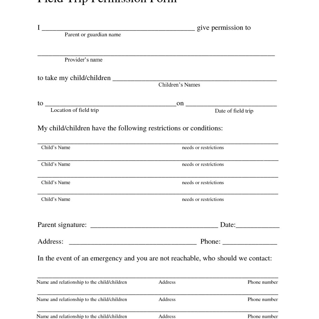 Field Trip Permission Forms Field Trip Permission Slip Field Trip