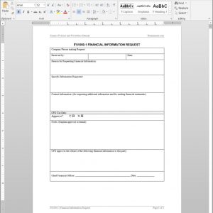 Financial Information Request Template