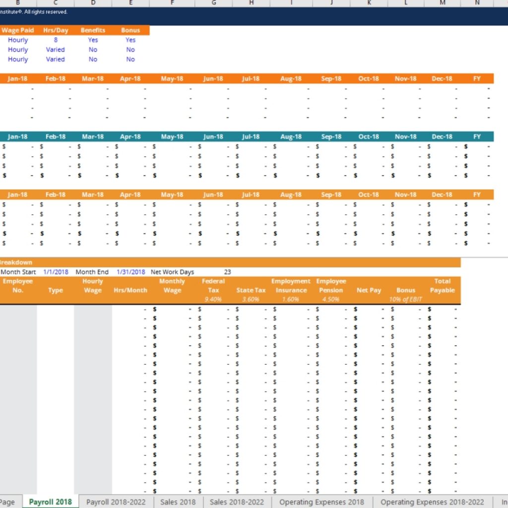 Financial Projection Template Download Free Excel Template