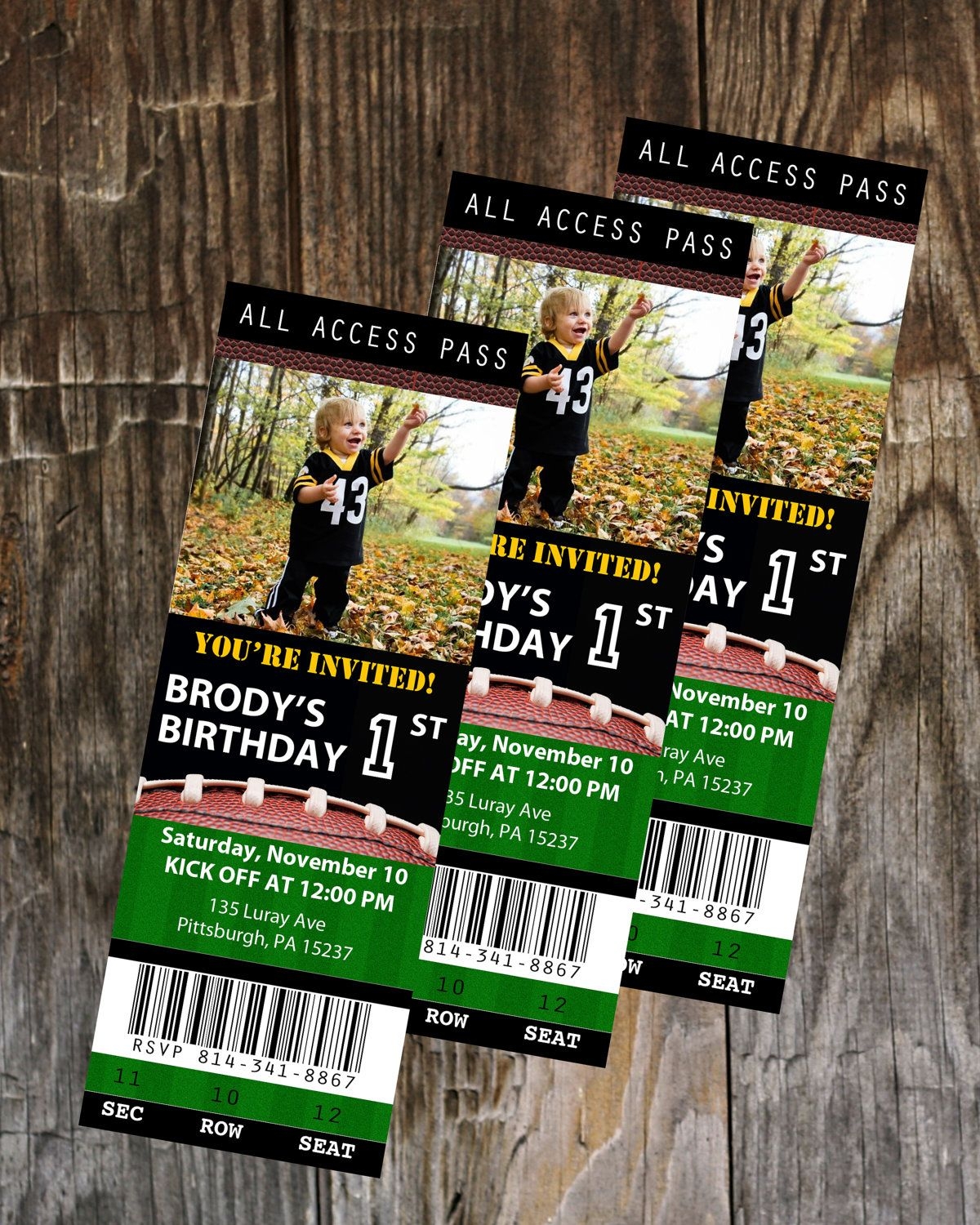 Football Ticket Birthday Invitation Template Instant Download In 