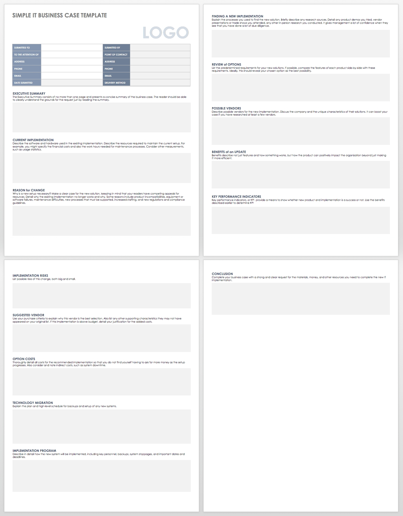 Free Business Case Templates Smartsheet 