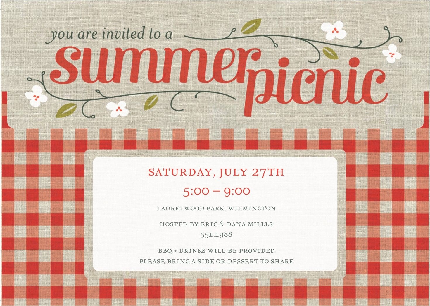 Free Company Picnic Party Invitation Template Girl Scouts Party 