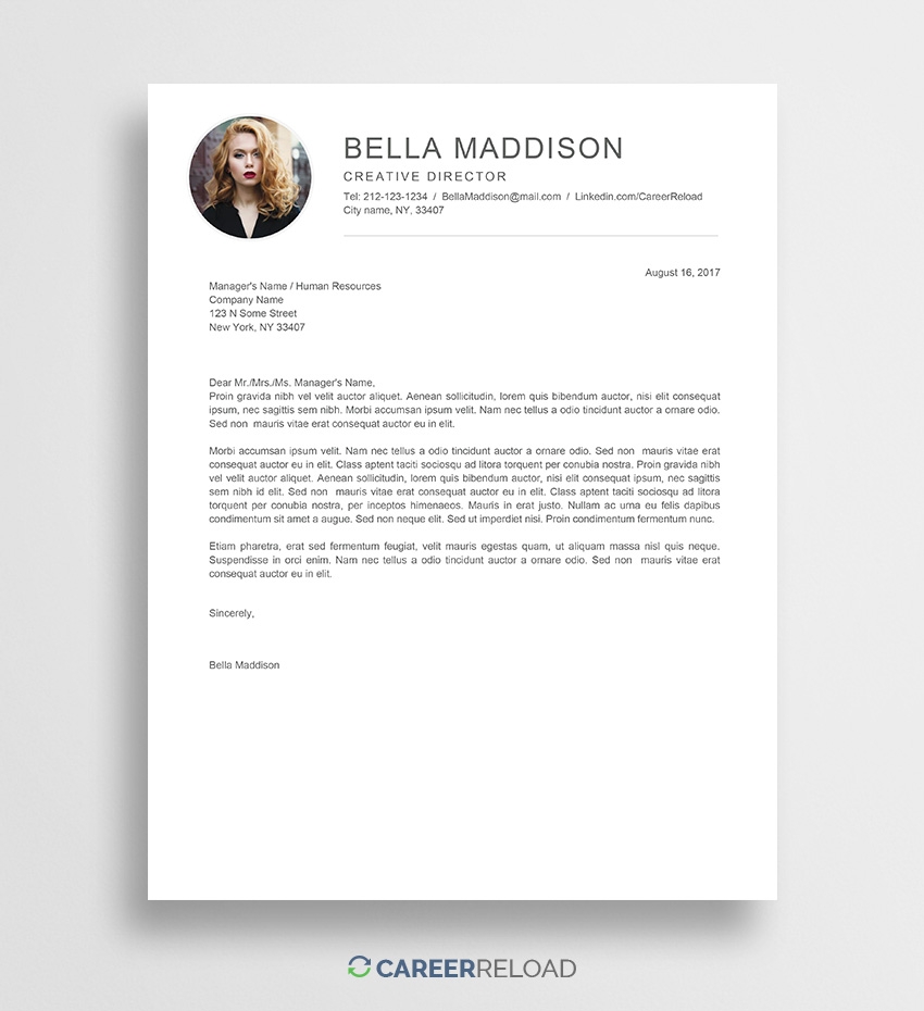 Free Cover Letter Templates For Microsoft Word Free Download 