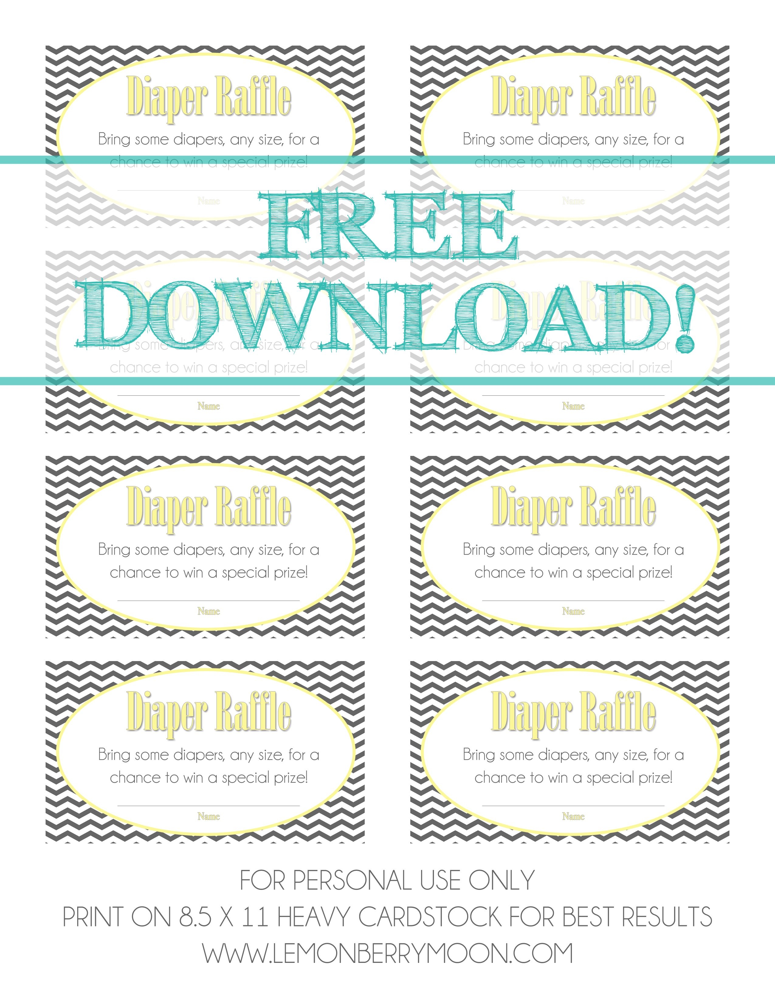 Free Download Ba Diaper Raffle Template Baa Shower Ba 