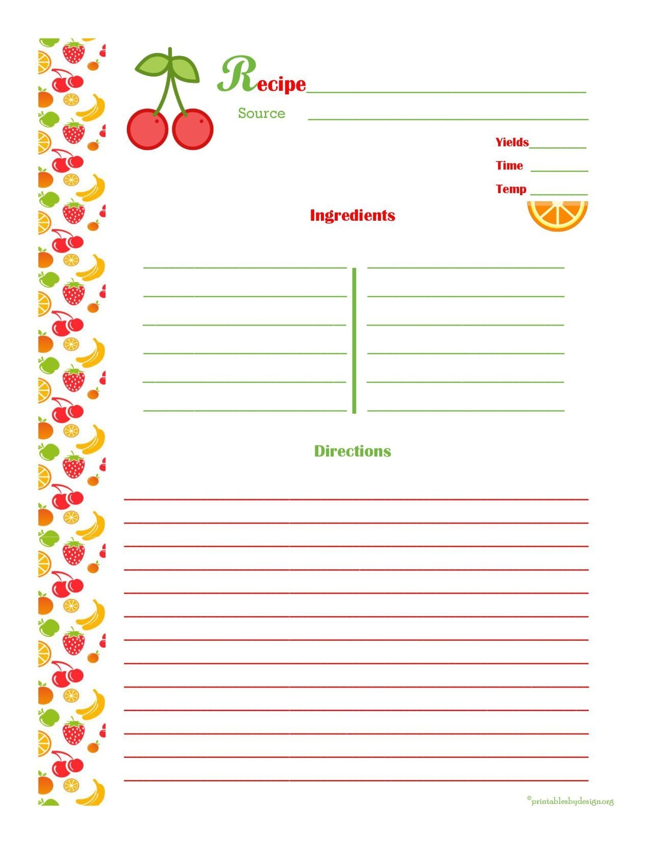 Free Editable Recipe Card Templates For Microsoft Word Free 