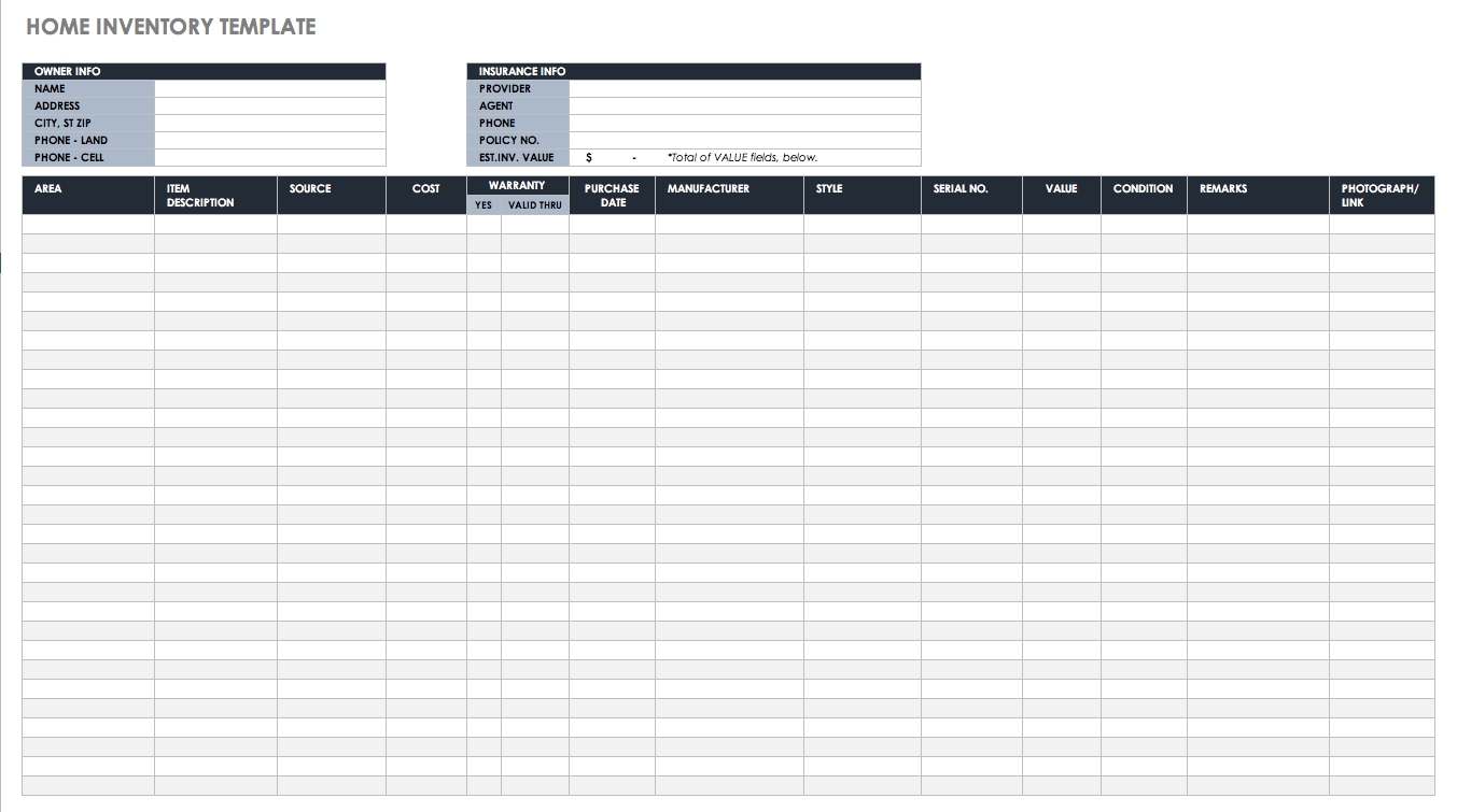 Free Excel Inventory Templates 