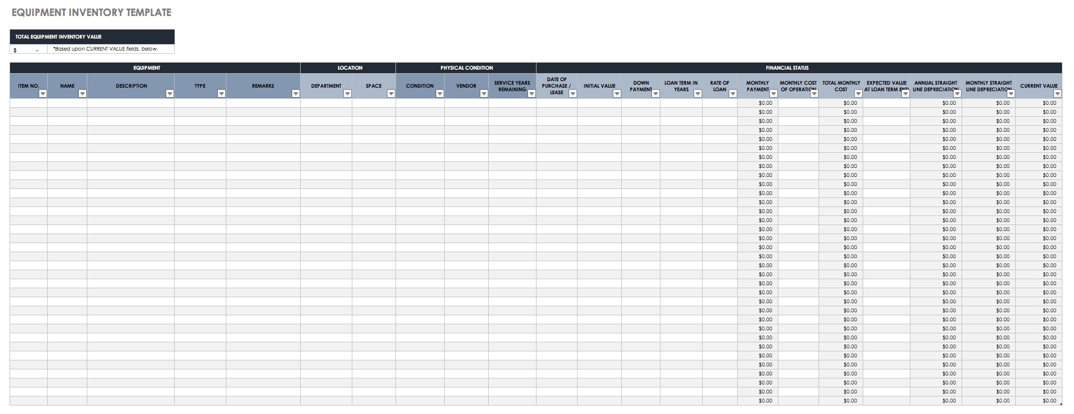 Free Excel Inventory Templates 