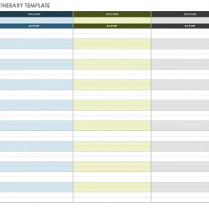 Free Itinerary Templates Smartsheet