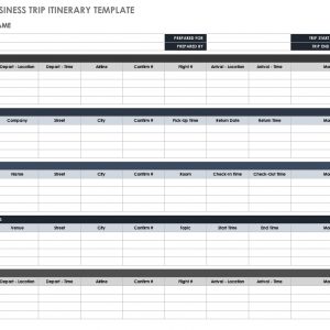 Free Itinerary Templates Smartsheet