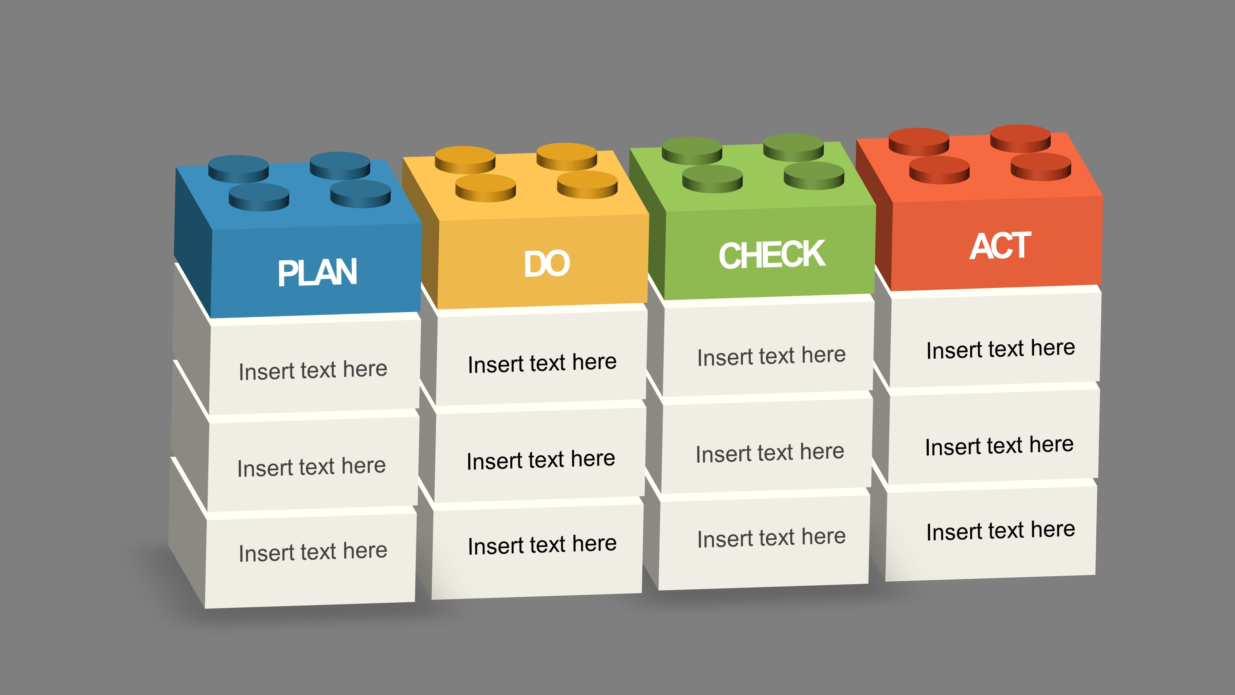 Free Lego Blocks Pdca Powerpoint Template 