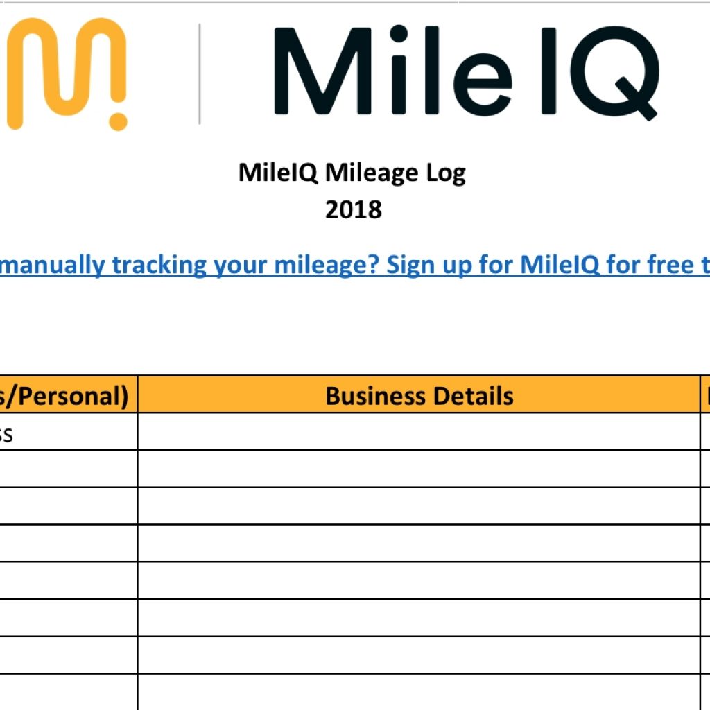 Free Mileage Log Template For Excel Track Your Miles