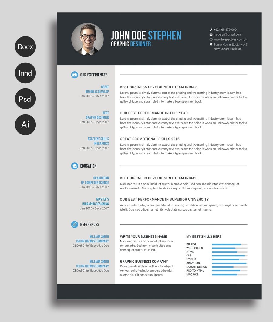 Free Msword Resume And Cv Template Collateral Design Free 