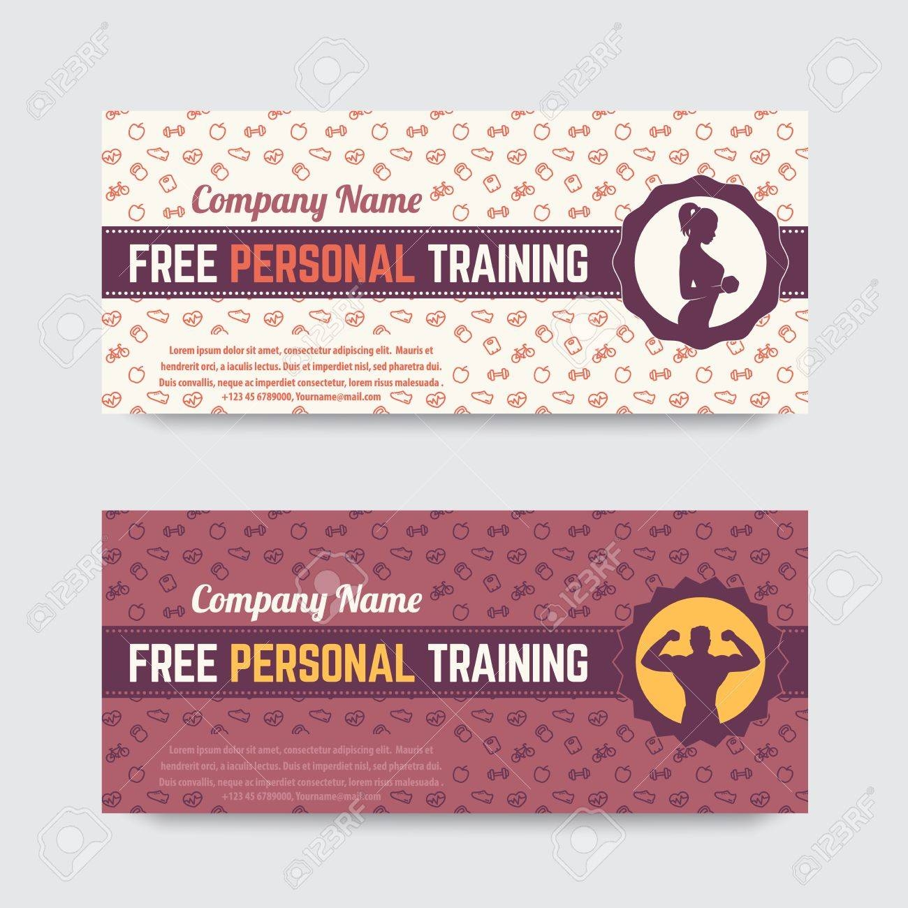 Free Personal Training Gift Voucher Design For Fitness Club