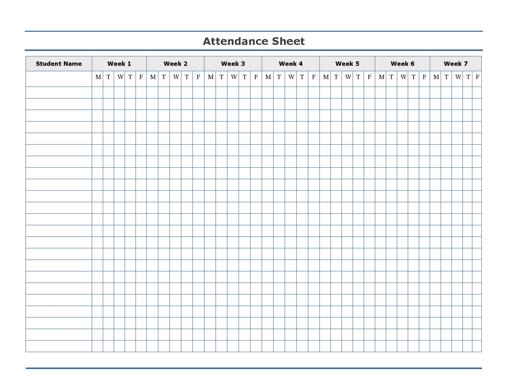 Free Printable Attendance Sheet Template Education Attendance 