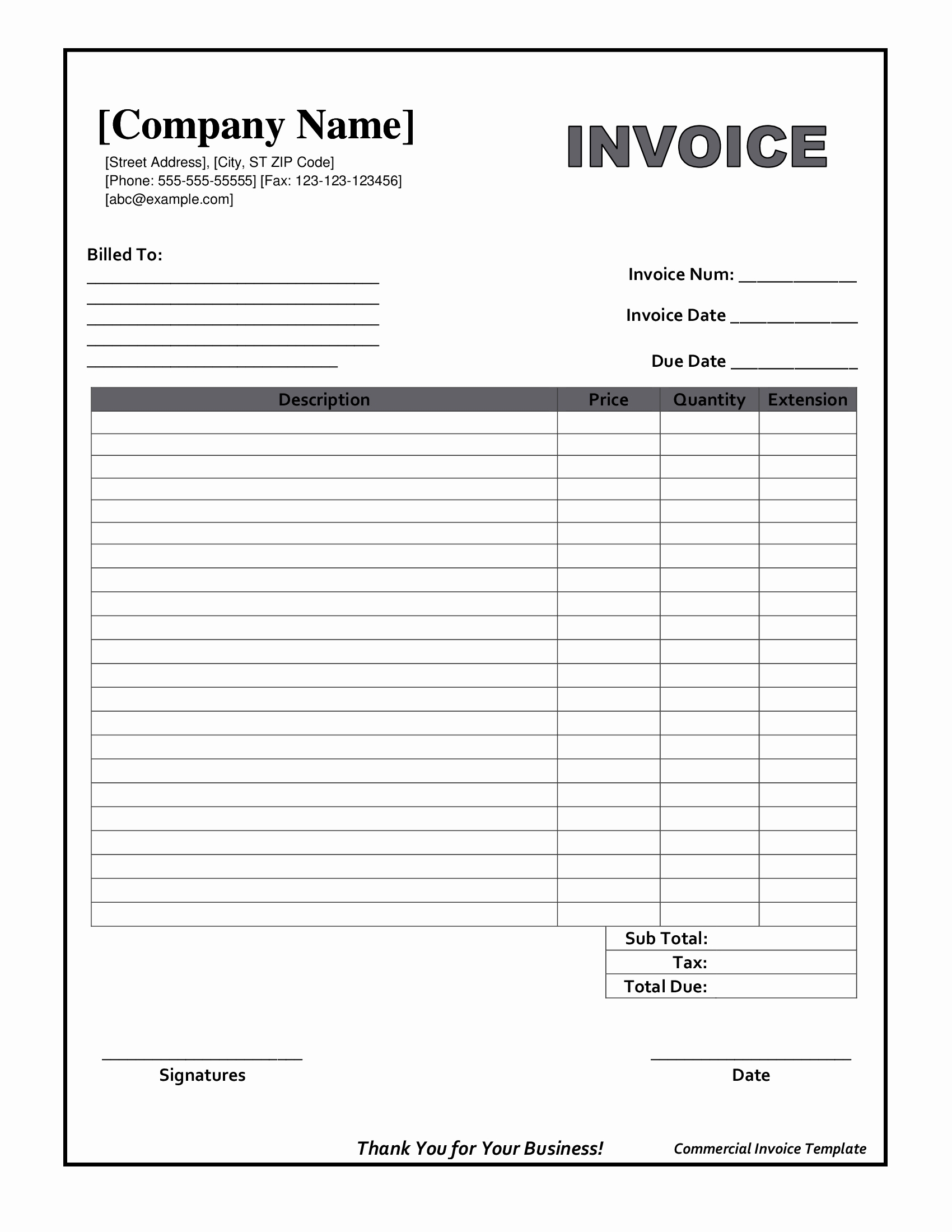 Free Printable Invoices For Contractors Invoice Format Letsgonepal 