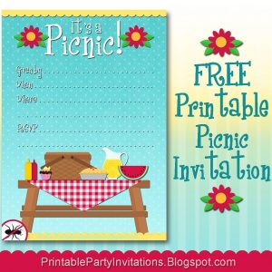 Free Printable Picnic Invitation Parties Picnic Invitations Bbq