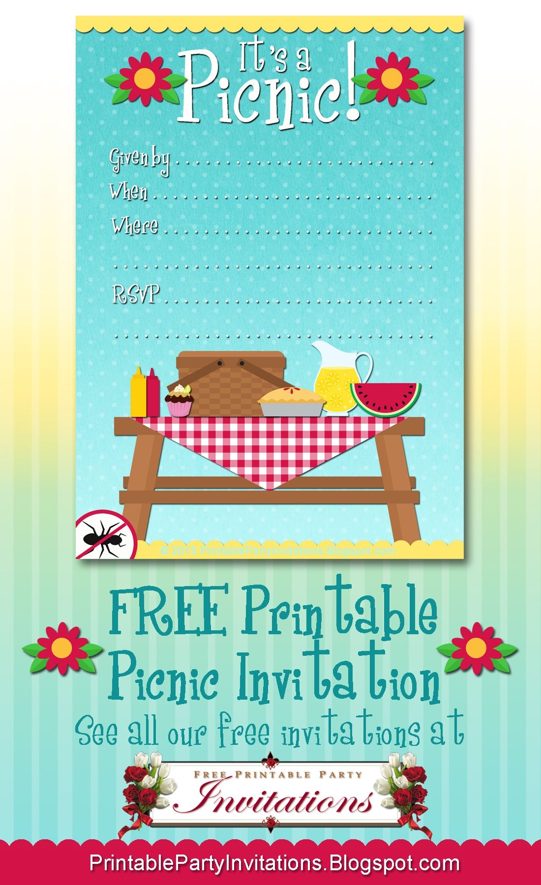 Free Printable Picnic Invitation Party Printables Picnic 