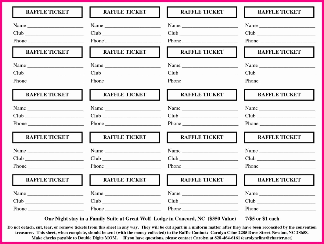 Free Printable Raffle Ticket Template New Free Printable Raffle