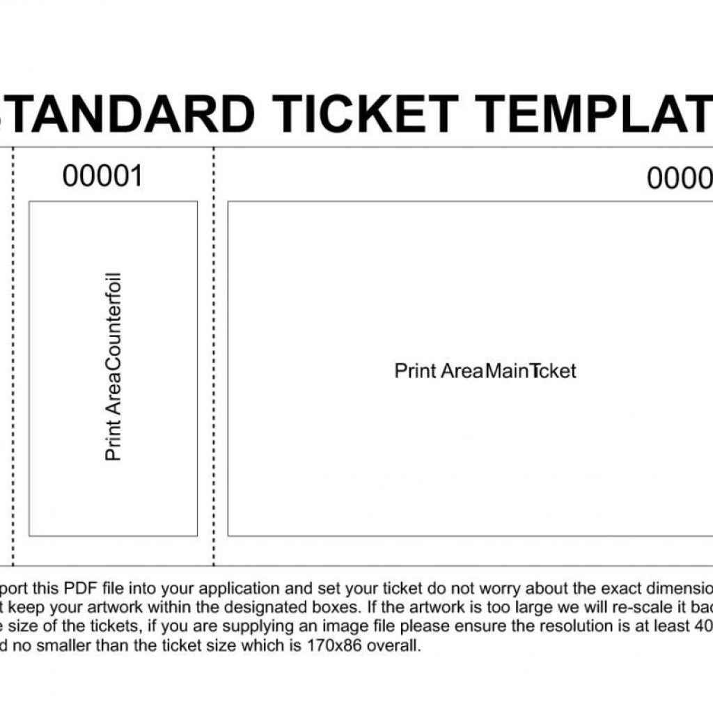 Free Printable Raffle Tickets Template Template Ticket Template