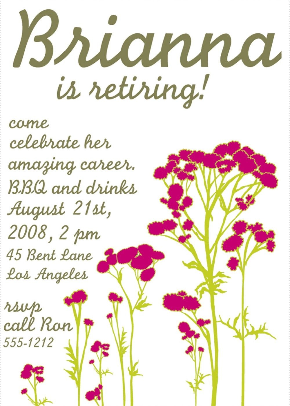 Free Printable Retirement Party Invitations Templates Betsys