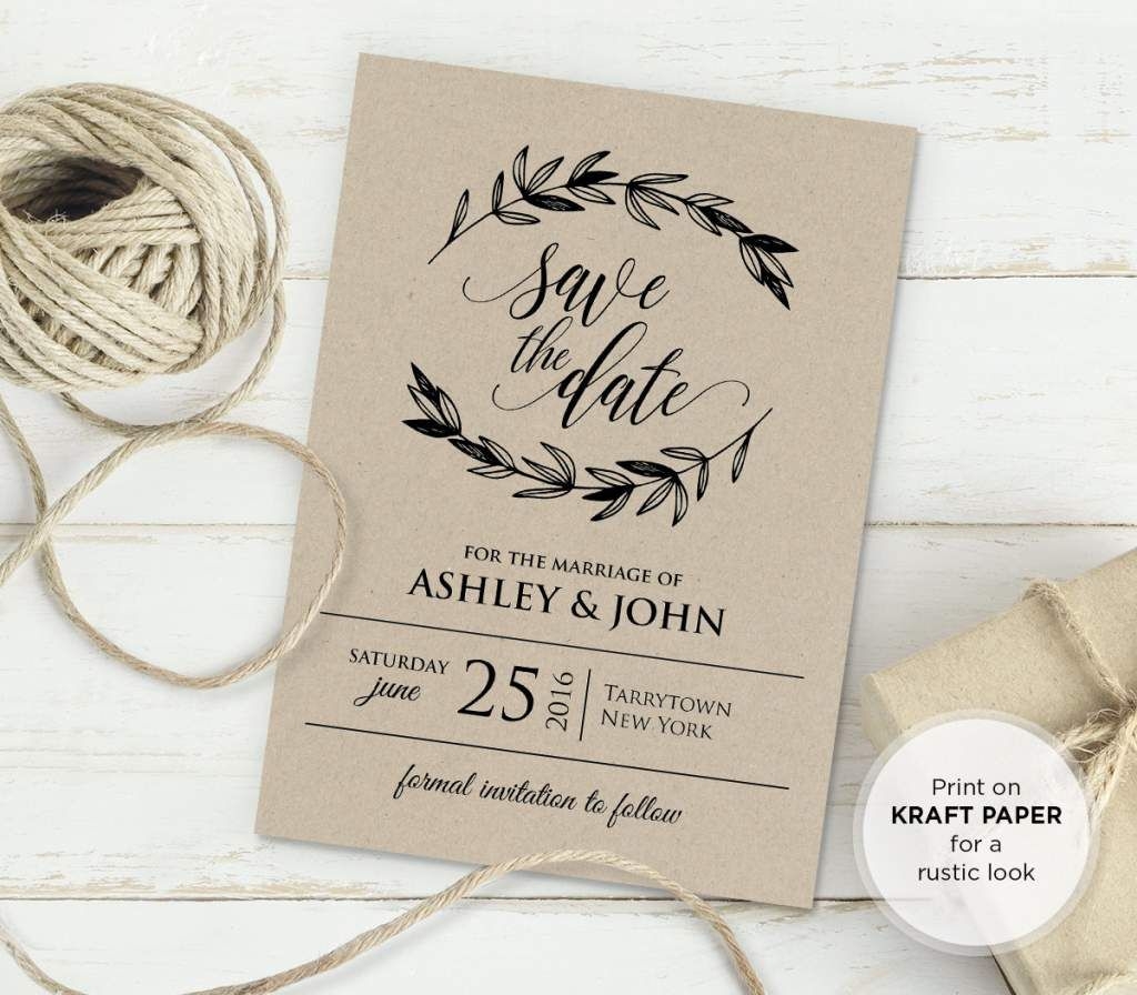 Free Rustic Vintage Wedding Invitation Templates Bridal Wedding