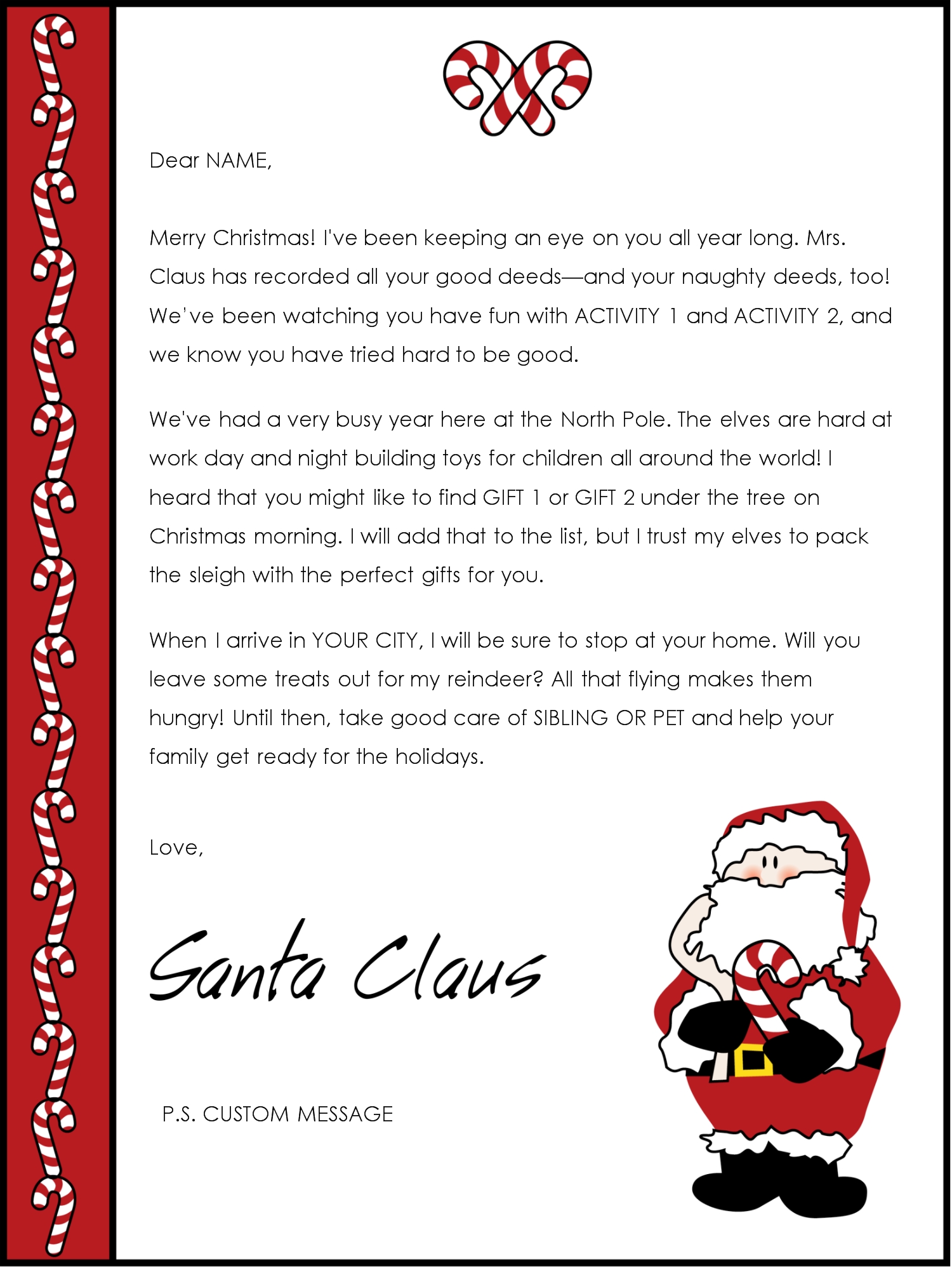 Free Santa Letter Templates Downloads Christmas Letter From Santa 