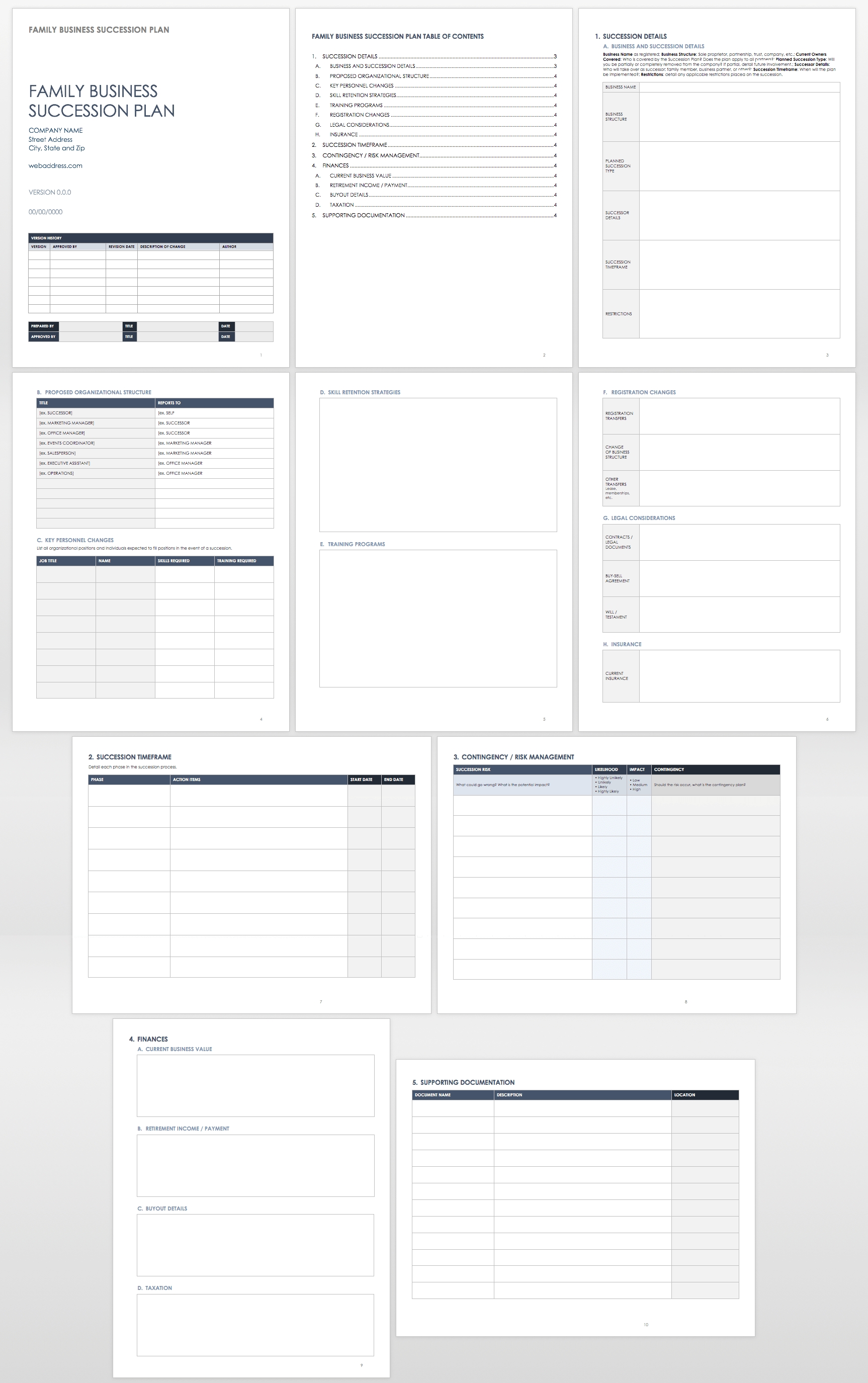 Free Succession Planning Templates Smartsheet 