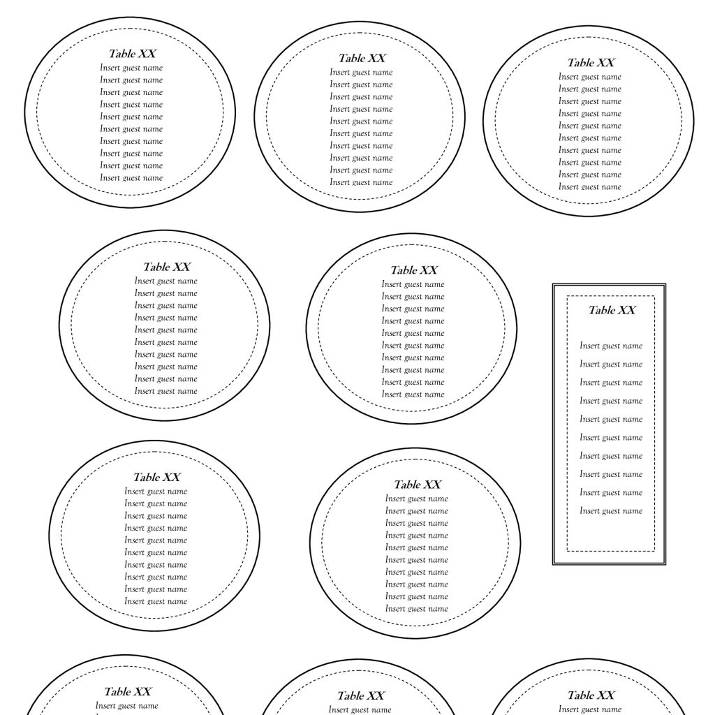 Free Table Seating Chart Template Seating Charts Seating Chart