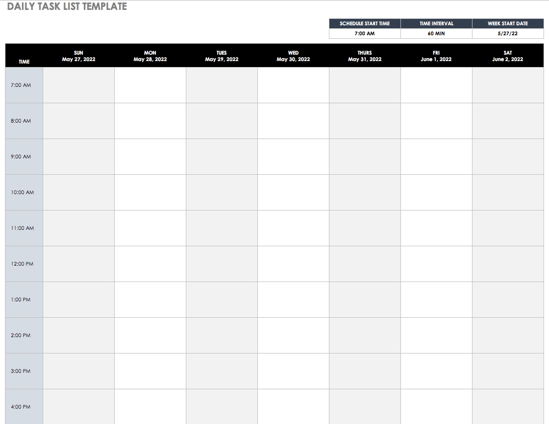 Free Task And Checklist Templates Smartsheet 