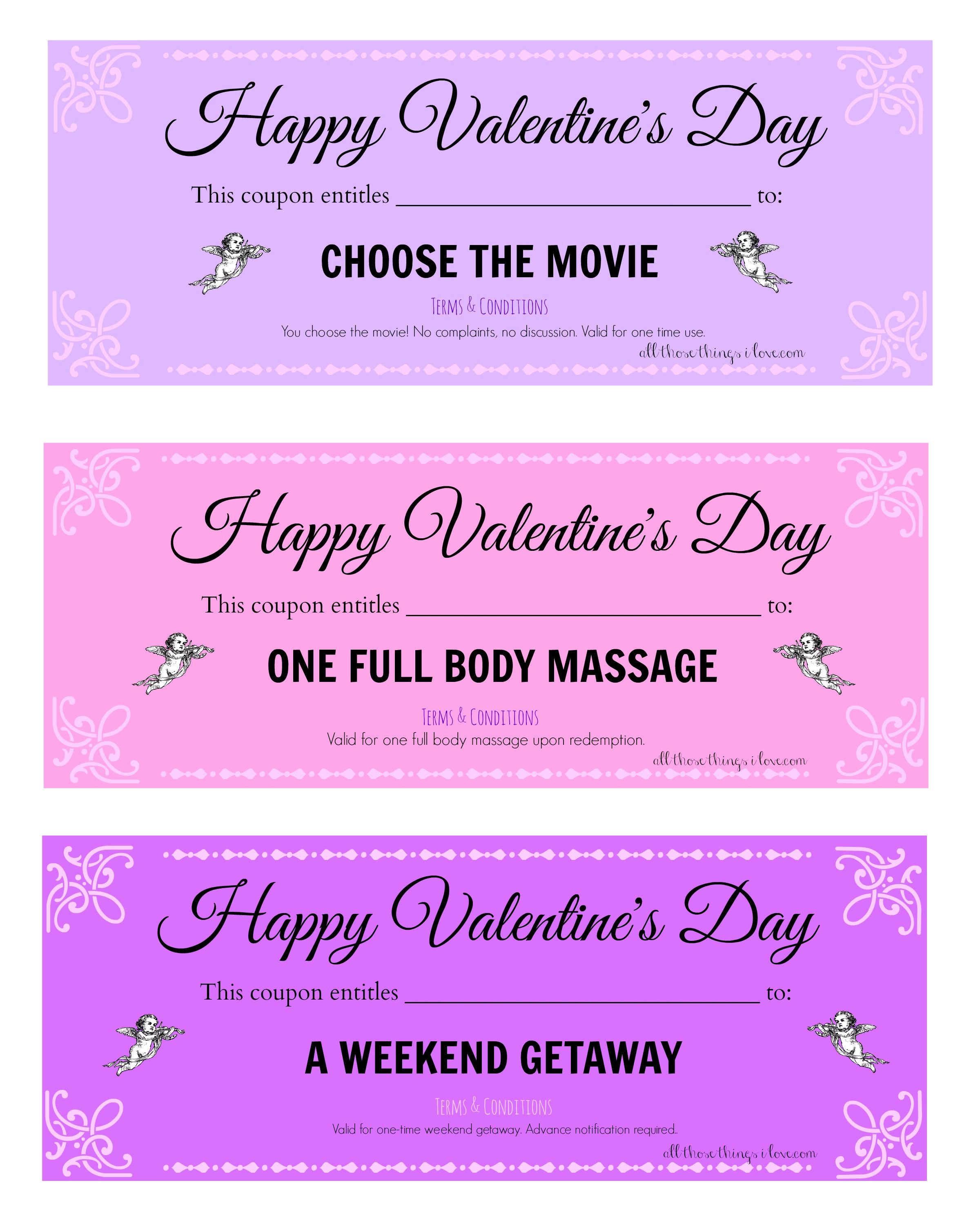 Free Valentines Day Printable Love Coupons Valentine Love