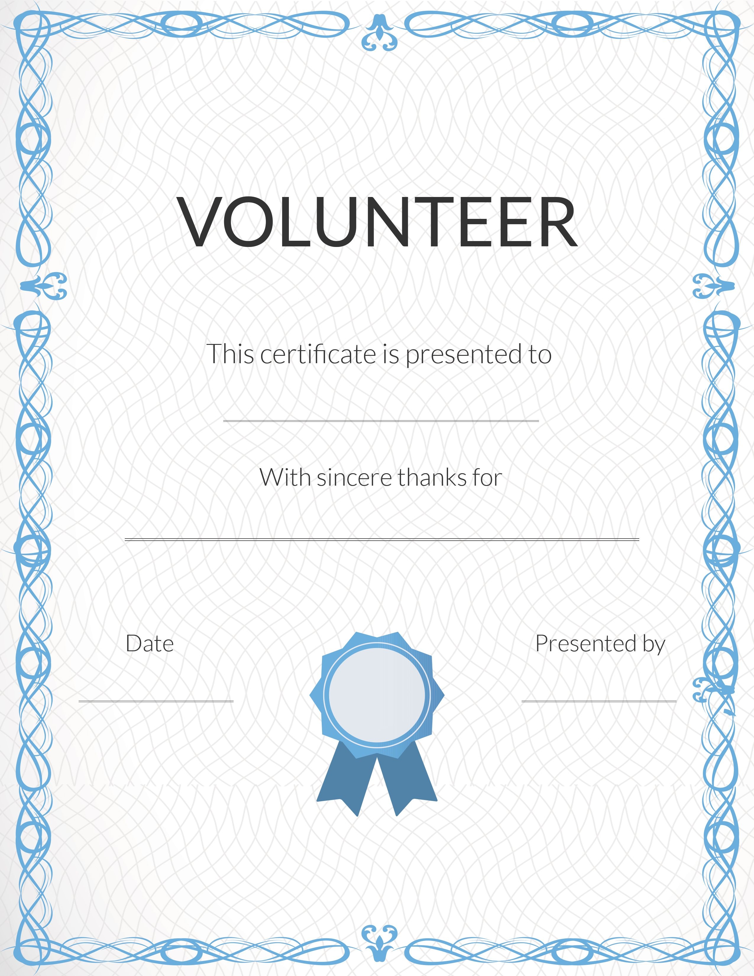 Free Volunteer Appreciation Certificates Signup 