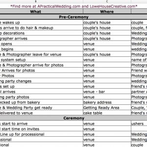 Free Wedding Planning And Timeline Spreadsheets Wedding Timeline