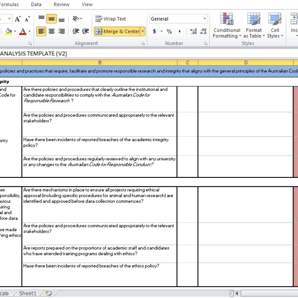 Gap Analysis Template Excel Excel Tmp