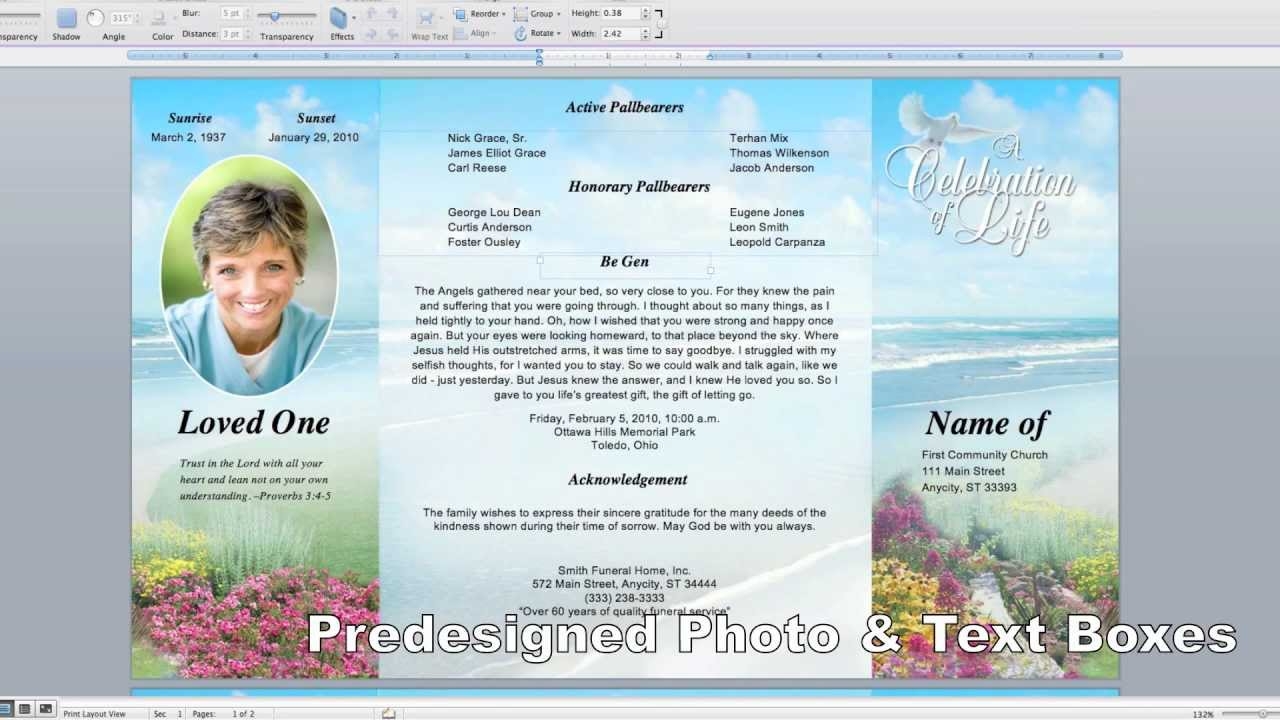 Gatefold Funeral Programs Gatefold Program Templates Youtube 