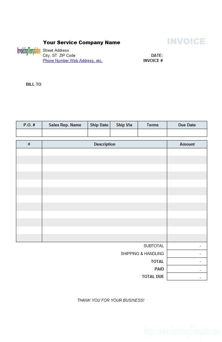 Generic Service Invoice Template