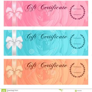 Gift Certificate Voucher Coupon Reward Or Gift Card Template With