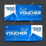 Gift Voucher Template Coupon Design Blue Gift Certificate