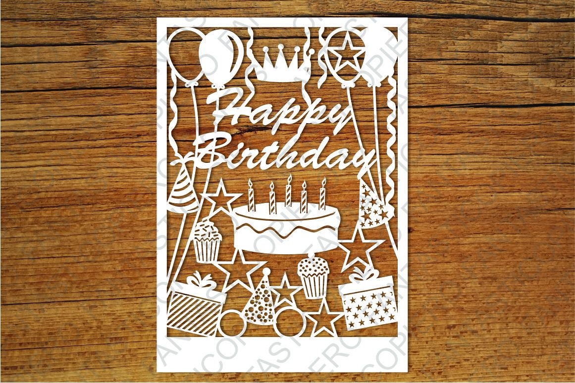 Happy Birthday Card Svg Files For Silhouette And Cricut 