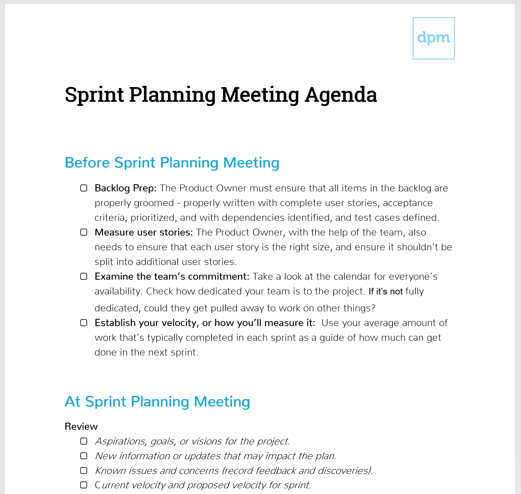 How To Run A Sprint Planning Meeting Like A Boss Meeting Agenda 