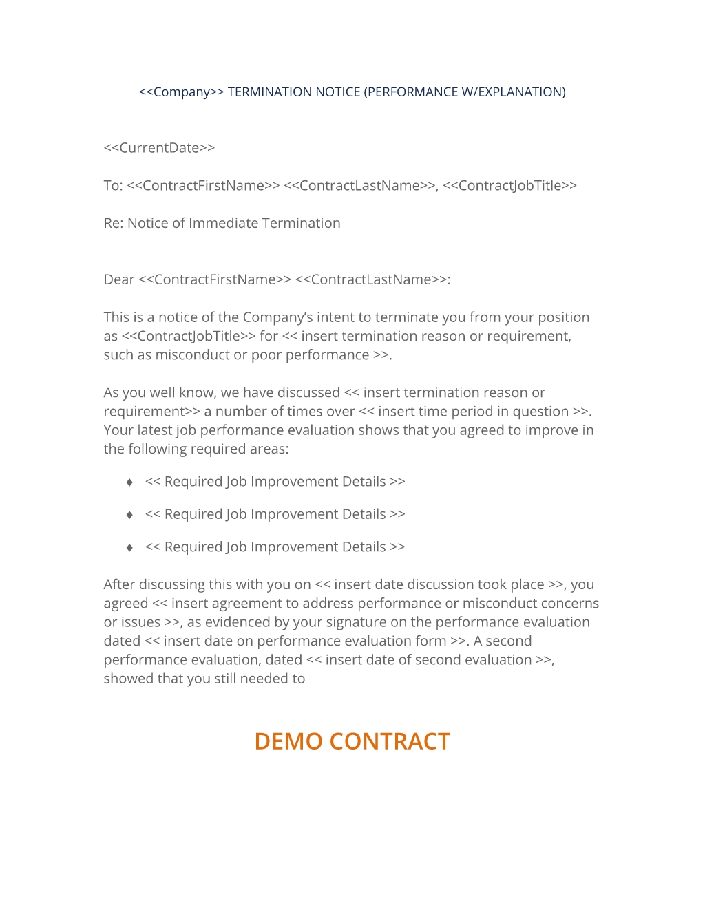 Employee Termination Notice Template | Qualads